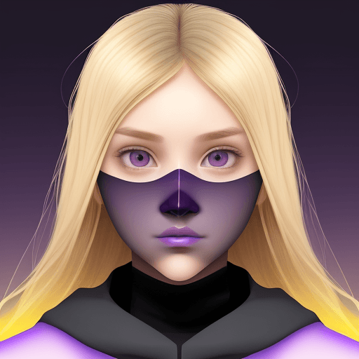 AI generated: Girl's face half face program code, blonde, style computer graphics, background homogeneous, backgro...