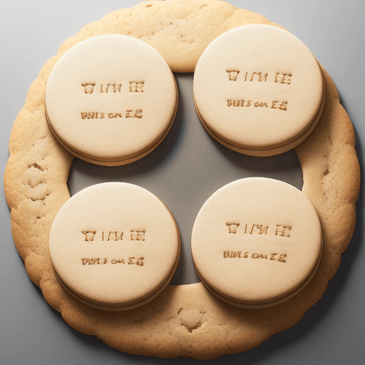 AI generated: round cookies with the inscription Wheat 8k