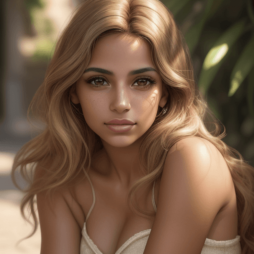 AI generated: A 25 yo latin woman in a delightful afternoon. This portrait is the best representation of female be...