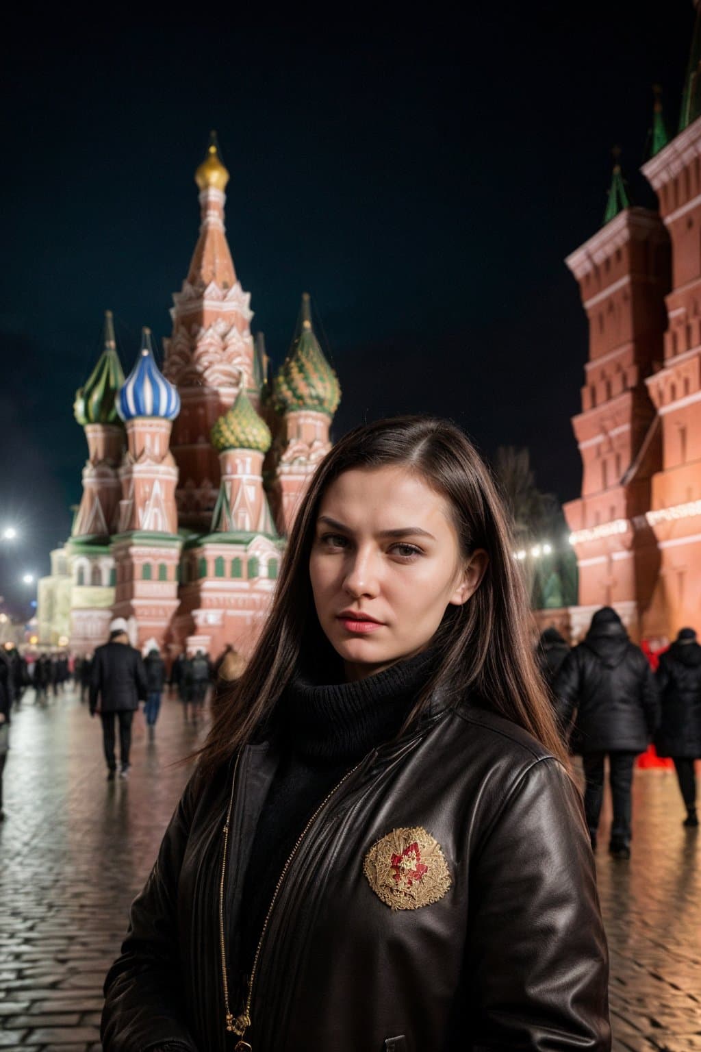 AI generated: award winning professional, (people celebrate holiday in Russia:1.3), (Red Square in the background:...