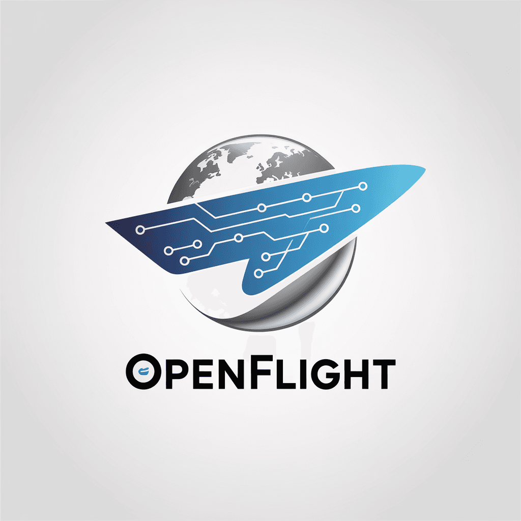 AI generated: A professional corporate logo for an aviation company software project named OpenFlight with a crisp...