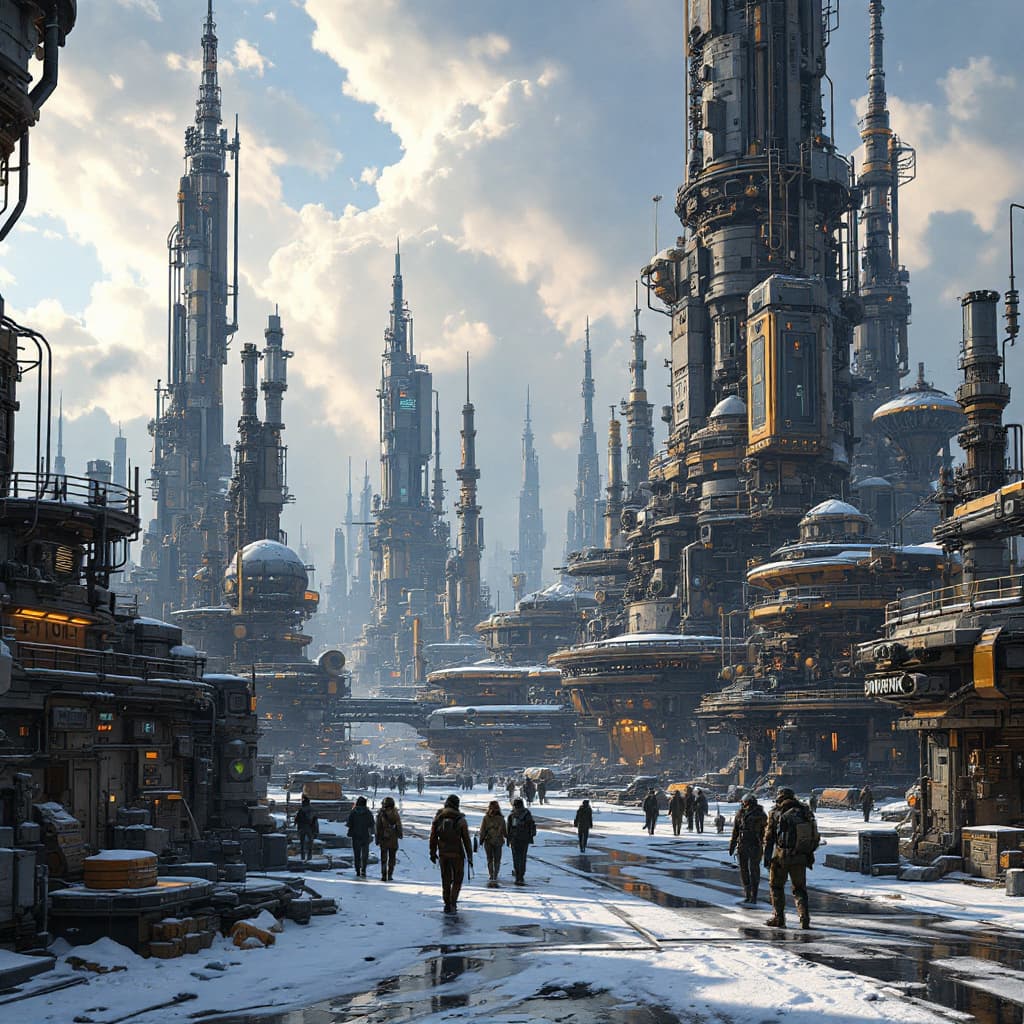 AI generated: Cyberpunk city in the style of Star wars, sci-fi illustration with a detailed and intricate design, ...