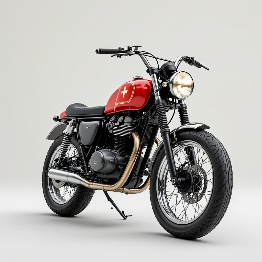 AI generated: A retro motorcycle minimalist style, high quality --niji 6