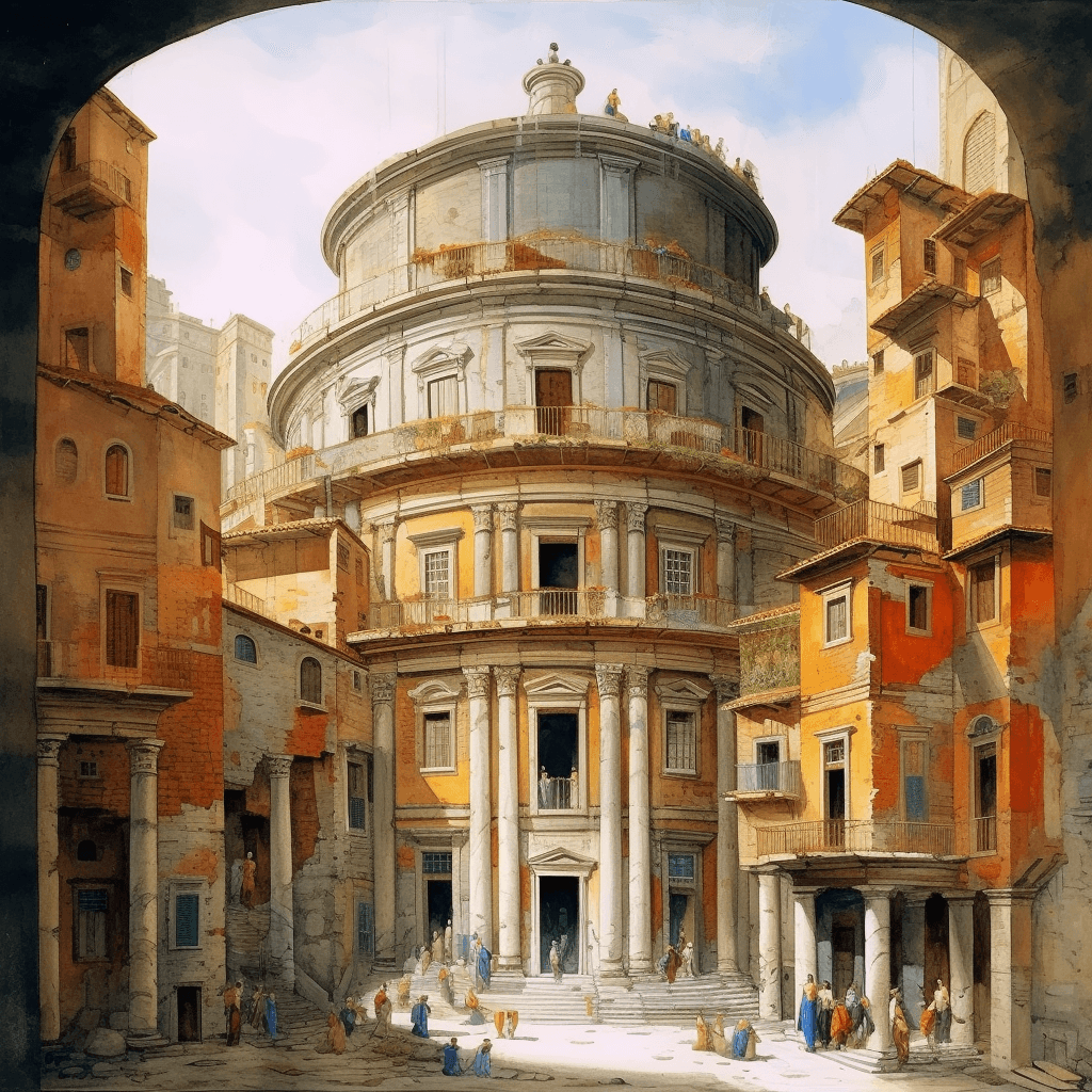 AI generated: Italia roma, inspired by Picasso, Watercolor, trending on artstation, sharp focus, studio photo, int...