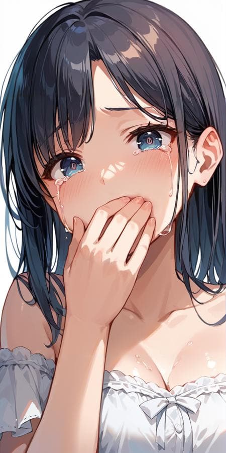 口を手で覆う/hand over own mouth