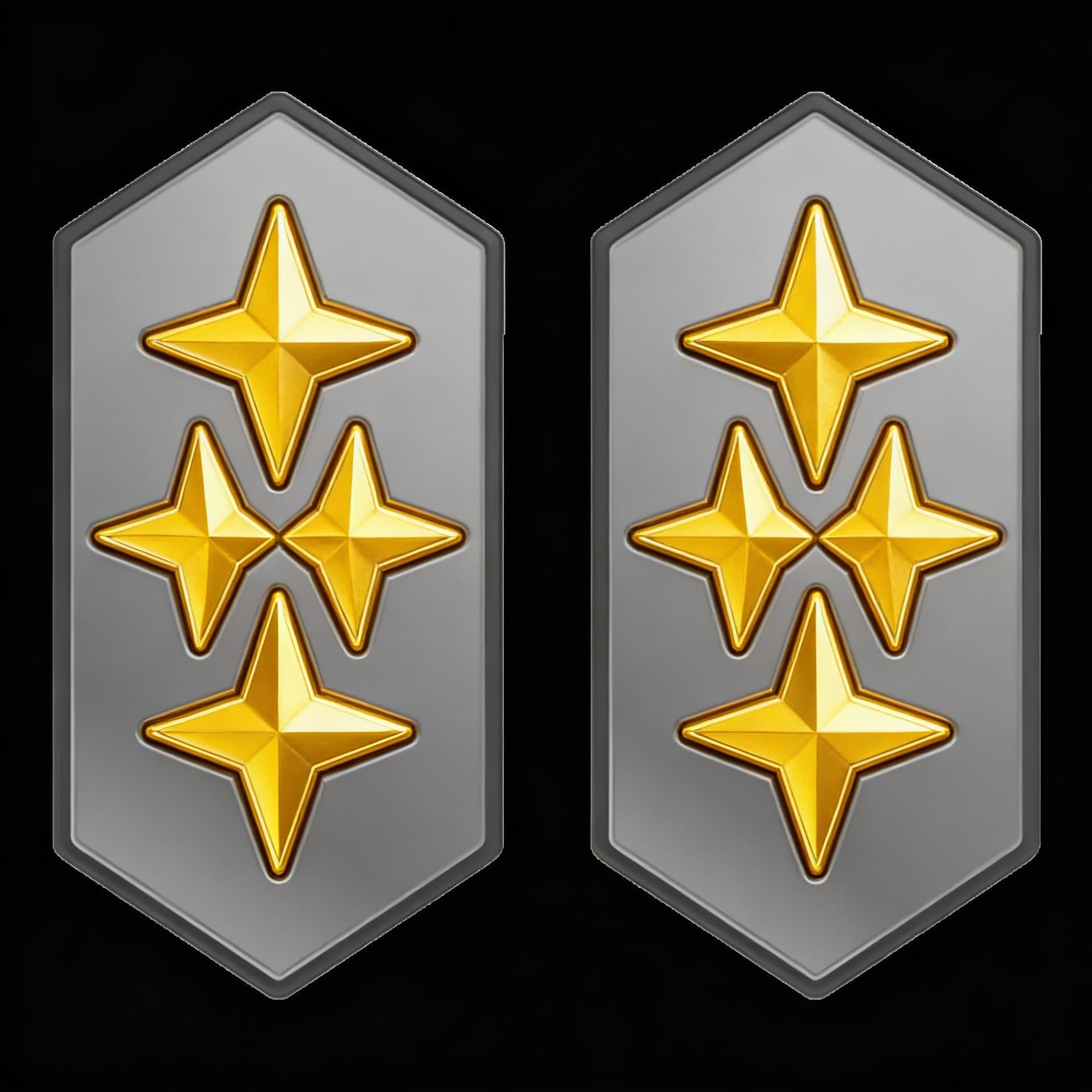 AI generated: Create a Sci-Fi uniform Rank patch. Use the Reference image 1 and create a two patches side by side....