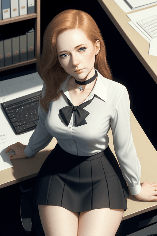 AI generated: ((best quality)), ((masterpiece)), ((realistic)), ((office secretary wearing office clothes)) , ((sh...