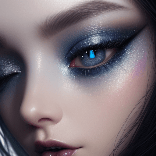 AI generated: a close up of a woman with a blue eye shadow on her face, official dior editorial, trending on pintr...