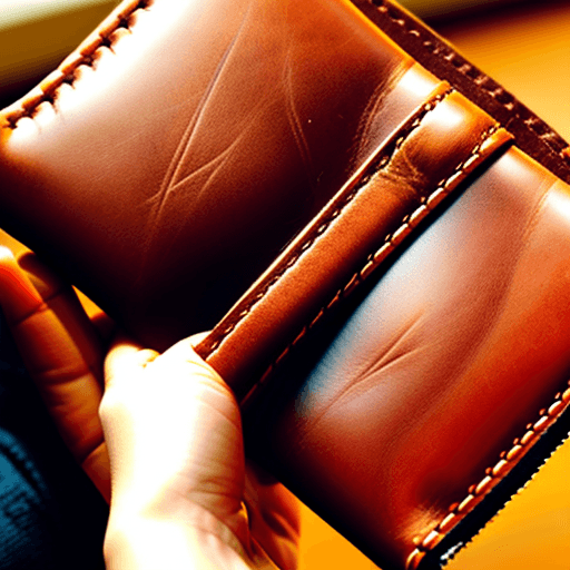 AI generated: hands holding open an empty leather wallet
