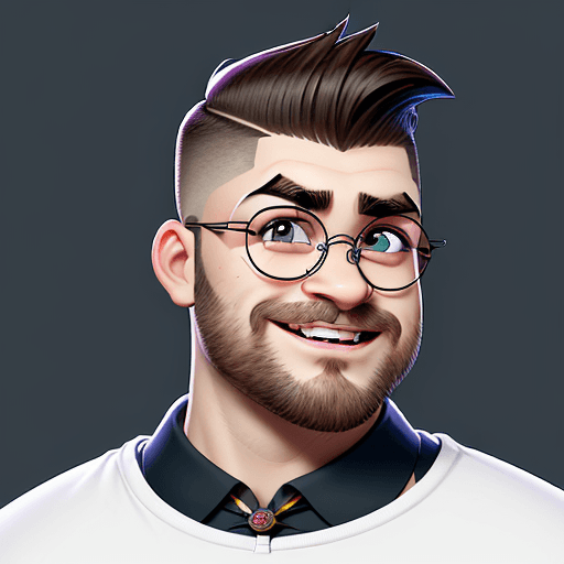 AI generated: 

logo of a man wearing glasses with little beard, undercut HAIRCUT, thick lips, thick eyebrows, goo...