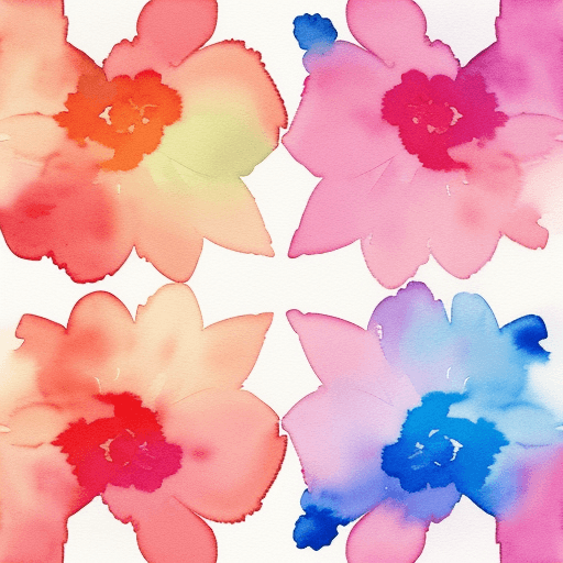AI generated: Abstract floral pattern, watercolor style, vibrant hues