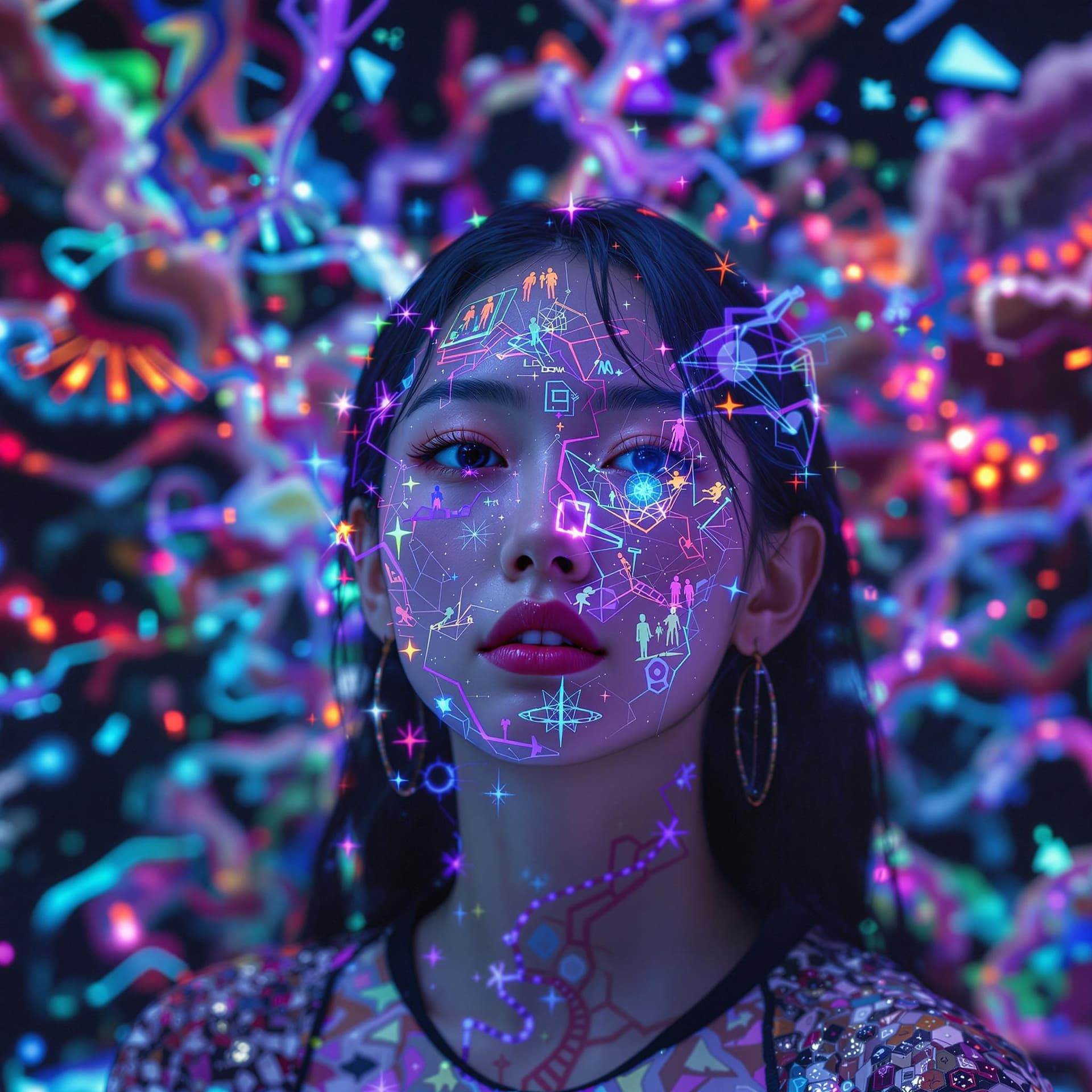 AI generated: You are a young Asian lady with your vibes blowing across your mind on an LSD trip within your DNA, ...