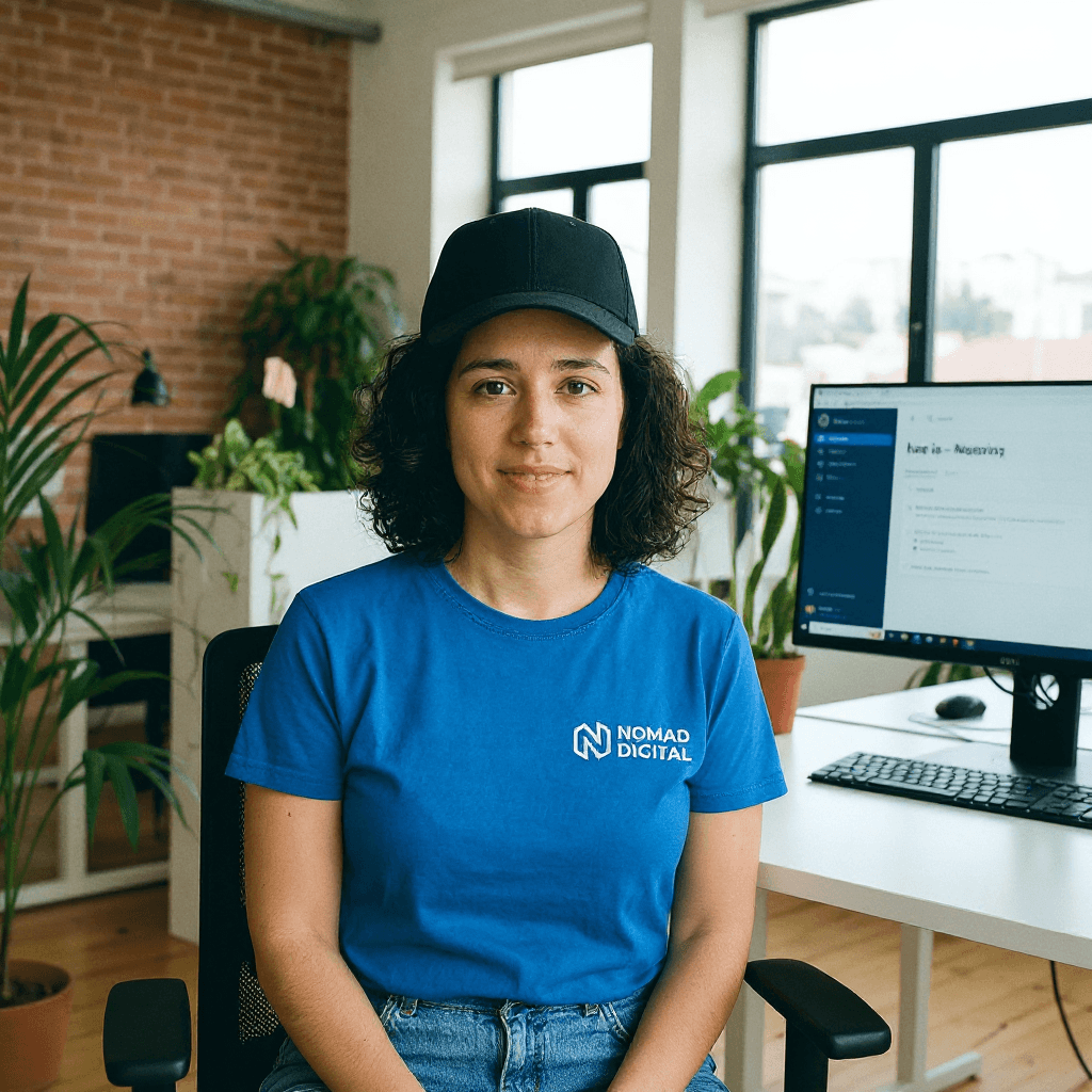 AI generated: she is wearing a baseball cap