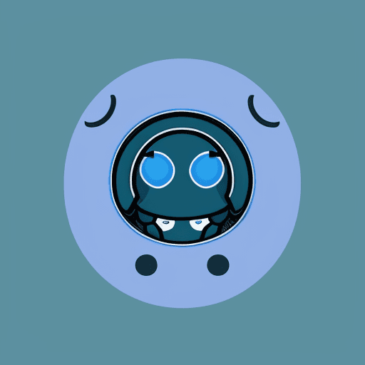 AI generated: A Android, cute Android with Blue Hoodie Icon, Vector Low Quality Art, adorable Avatar, round Ears, ...