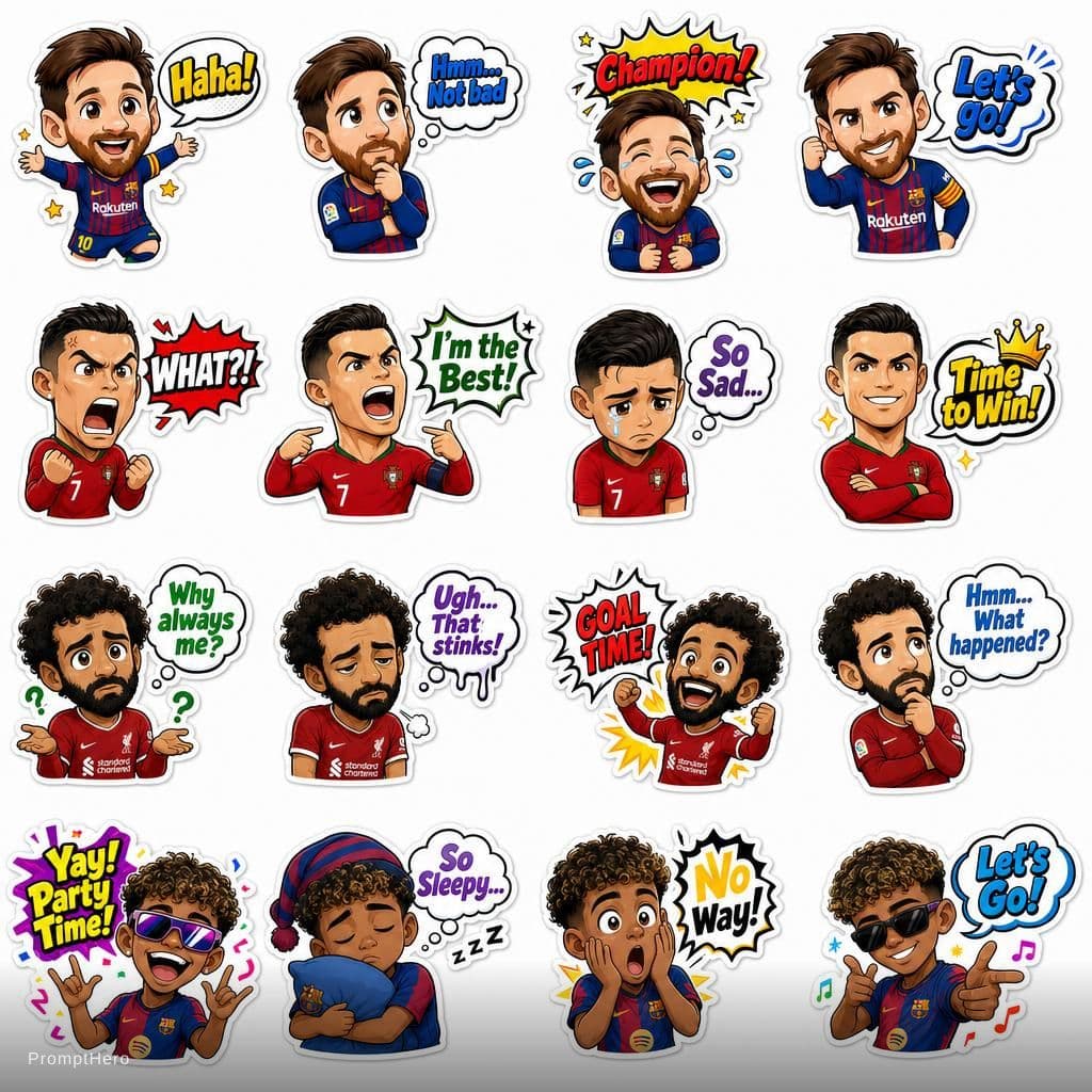 AI generated: Create a 4×4 sticker sheet (row-based layout) with a clean white background.
Each row represents one...