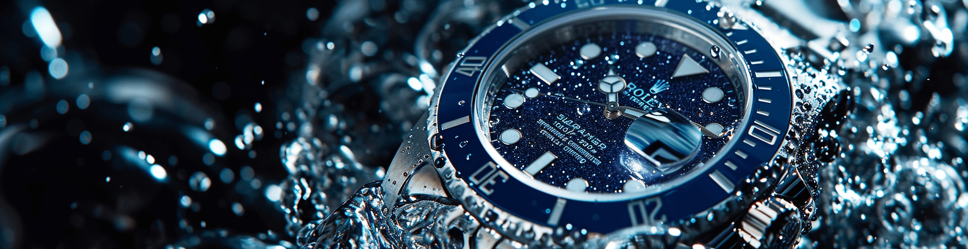 AI generated: rolex dark blue , in the style of glitter and diamond dust, wealthy portraiture, ingrid baars, vik m...