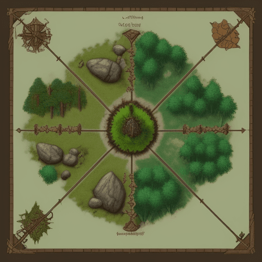 AI generated: top down rpg battlemap of a forested area –quality 2 –v 5.1