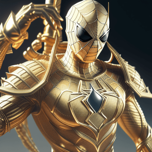 AI generated: a close up of a statue of a man with a gold and white costume, super detailed render, 3 d render cha...