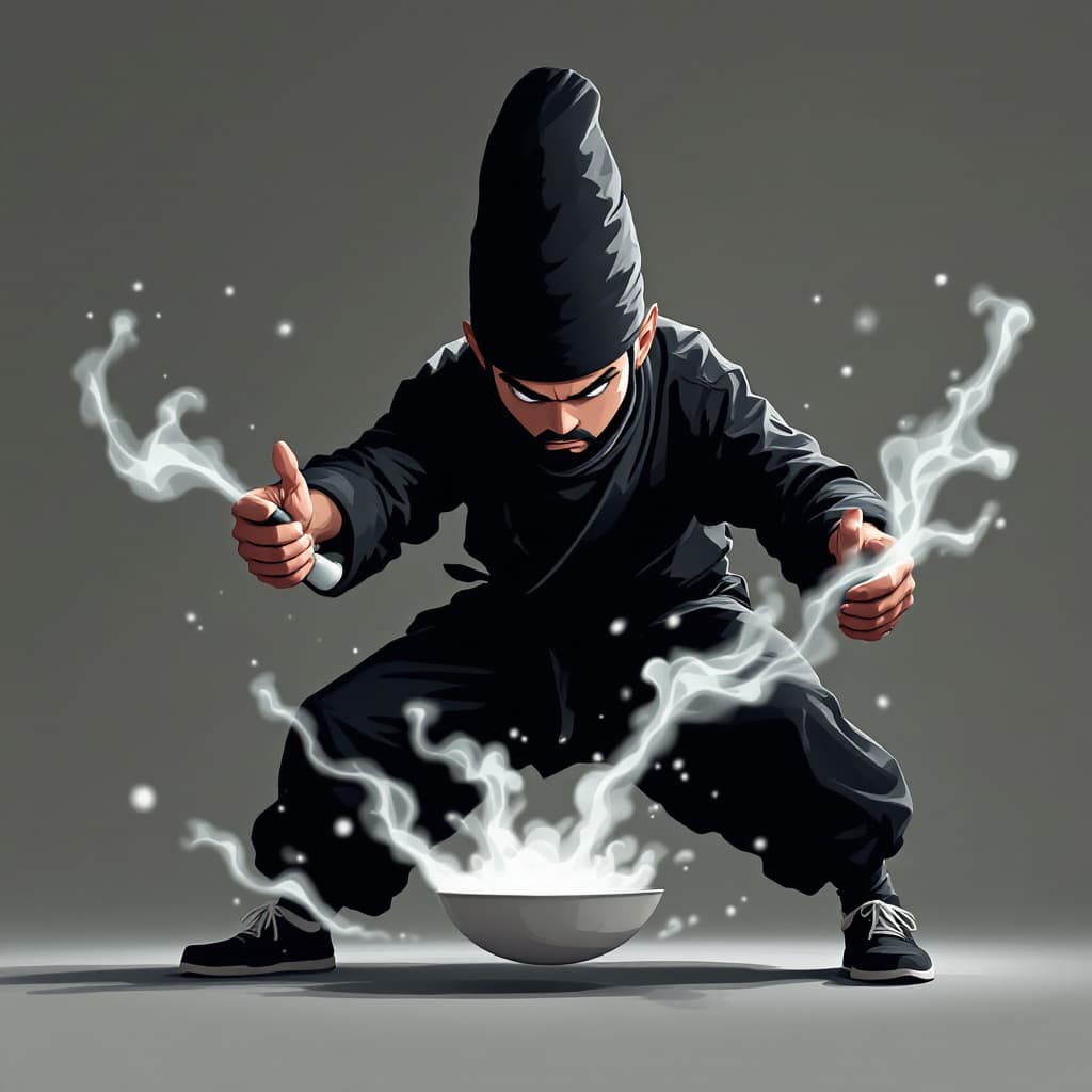 AI generated: A ninja chef cook symbolizing air, in the style of Takeshi Murata --ar 1:2 --personalize 2gwf1qc --s...