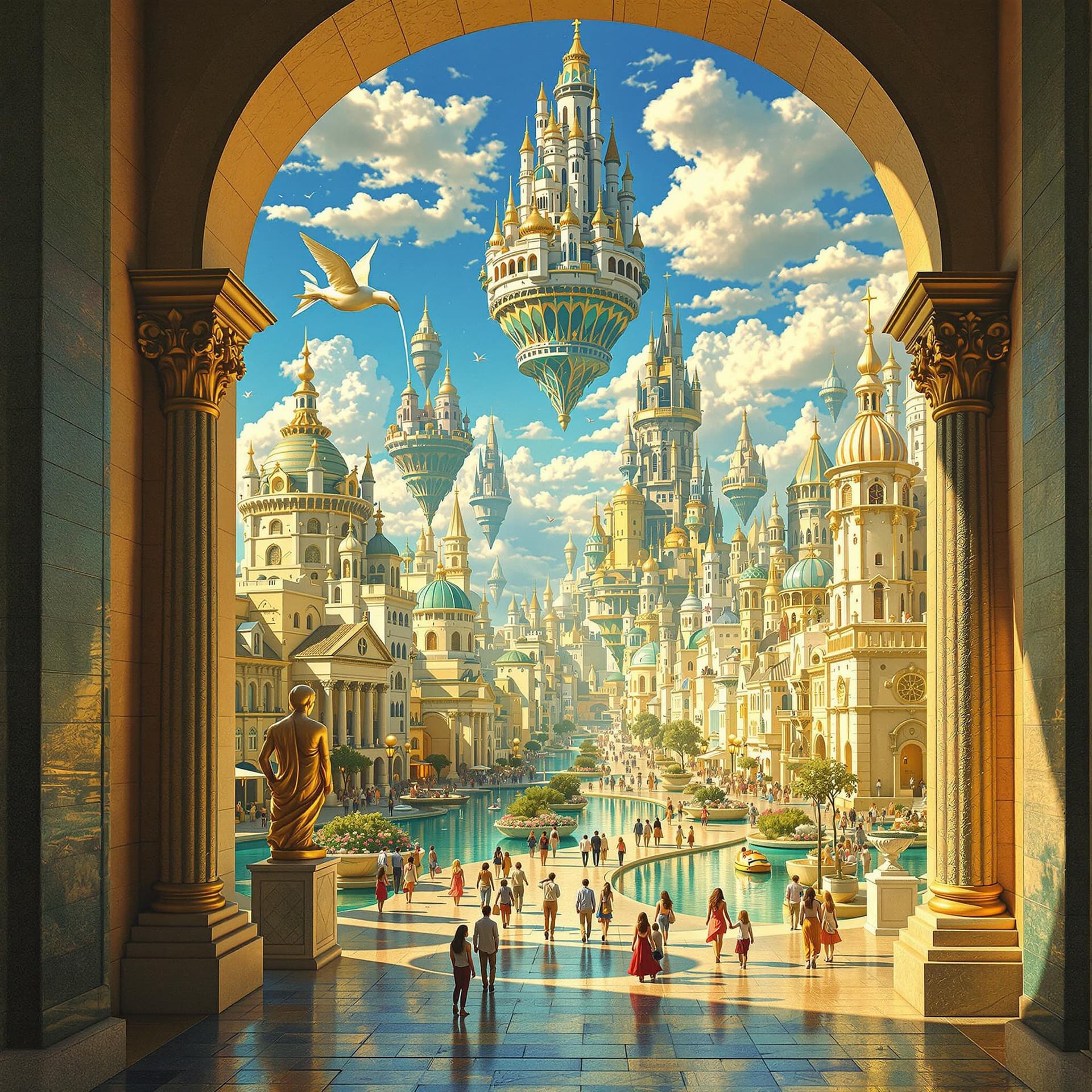 AI generated: . Spread out before her was a tableau like none she had ever seen. Warm, golden light and sapphire s...
