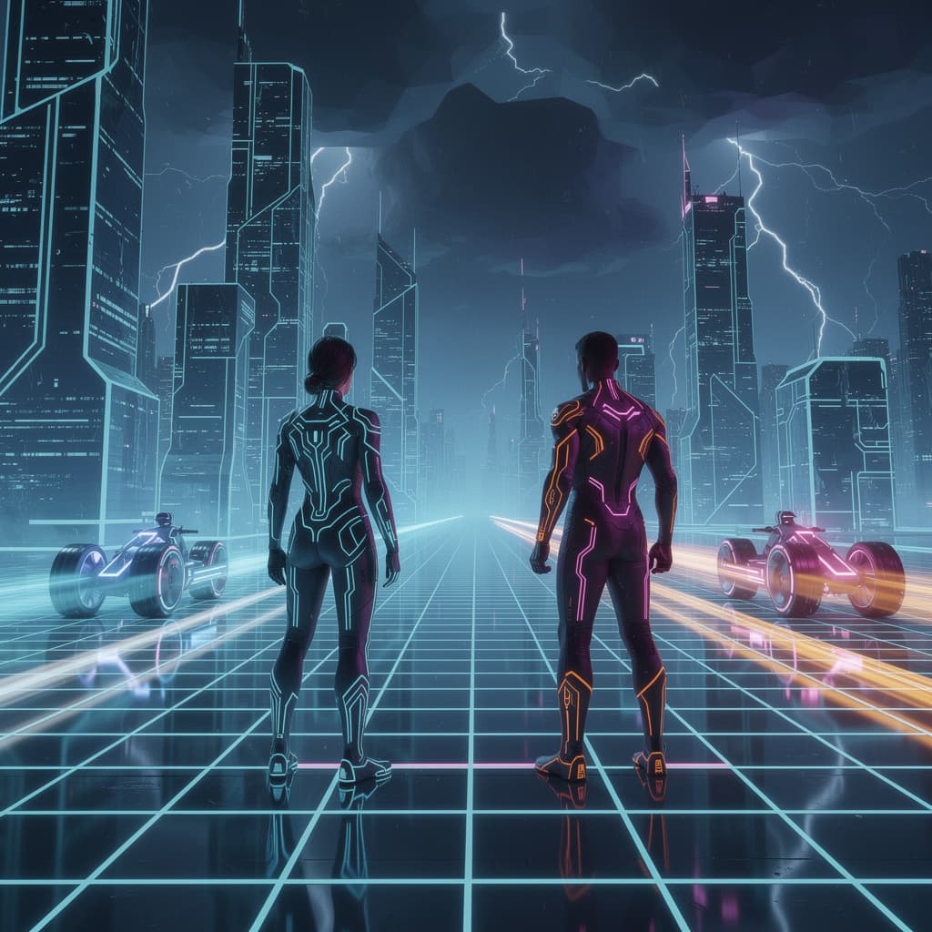 AI generated: Journey - Separate Ways (Worlds Apart) и фильм трон 