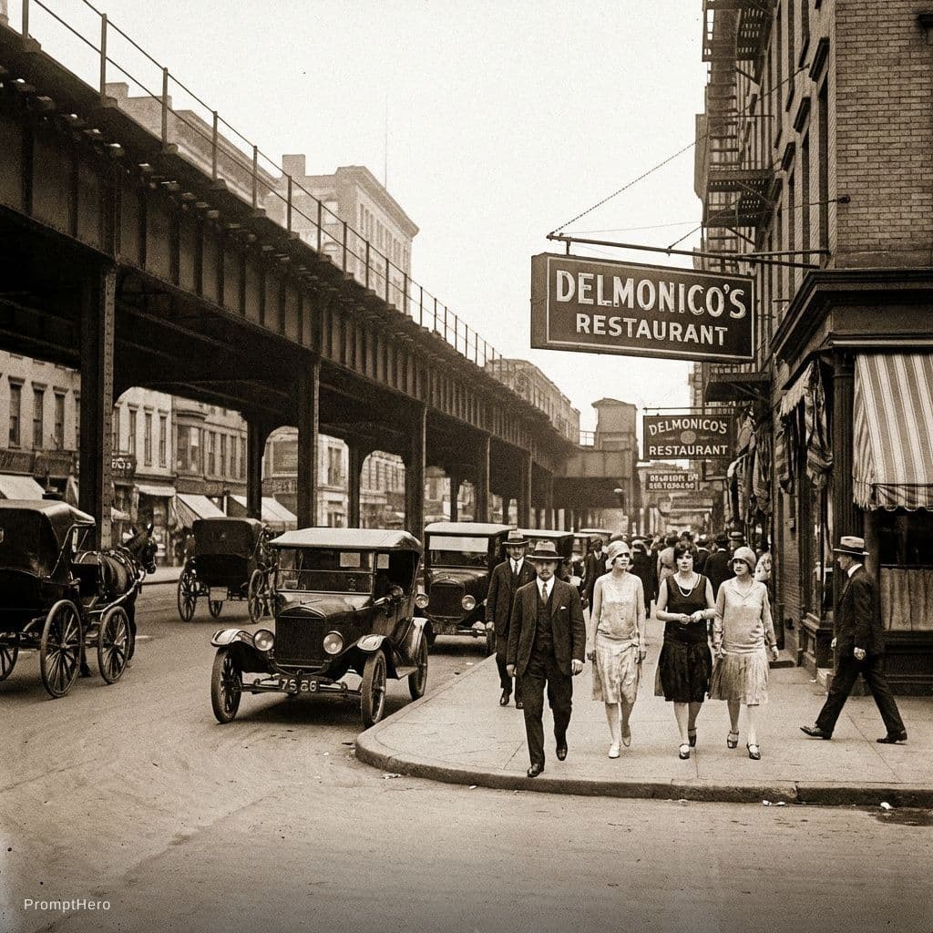 AI generated: A view of New York streets in the 1920s