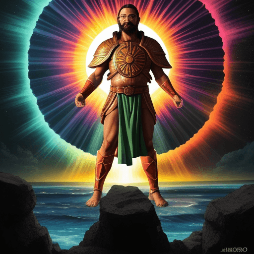 AI generated: ilustración de la visión de juan del trono de Dios ( Apocalipsis 4 ) con un estilo renacentista como...