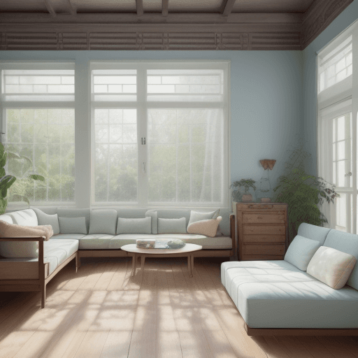 AI generated: High resolution photography interior design, dreamy sunken living room conversation pit, wooden floo...