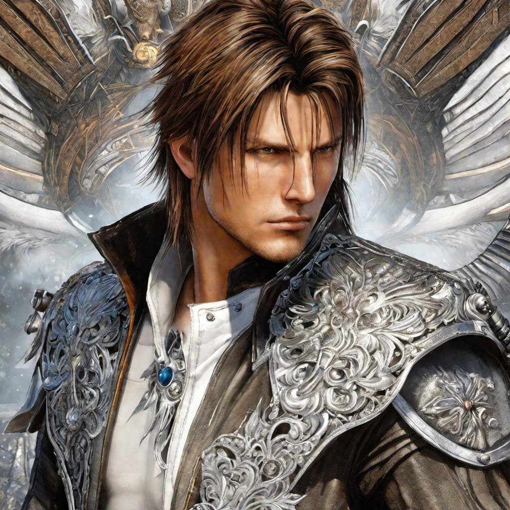 AI generated: A detailed art portrait of Squall Leonhart, Final fantasy VIII, intricate details, 4k, sharp focus, ...