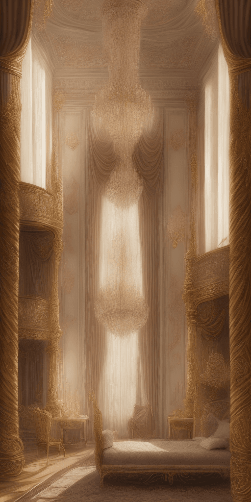 AI generated: ((best quality)), (masterpiece), (realism), highres, 8k, radiant smile, magnificent queens room, ele...