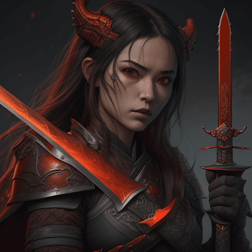 AI generated: the swords of the dragonborn, in the style of neo-traditional japanese, magali villeneuve, close-up ...