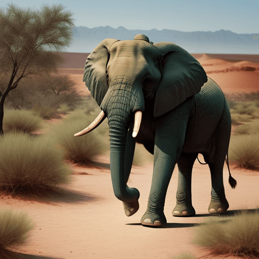AI generated: An elephant walking in the desert

It's green

And around it, roses 
4k صورة