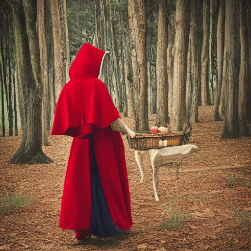 AI generated: Erotic Little Red Riding Hood outfit ,in a fantasy wood,mystique, red cape(8K, RAW photography, Top ...