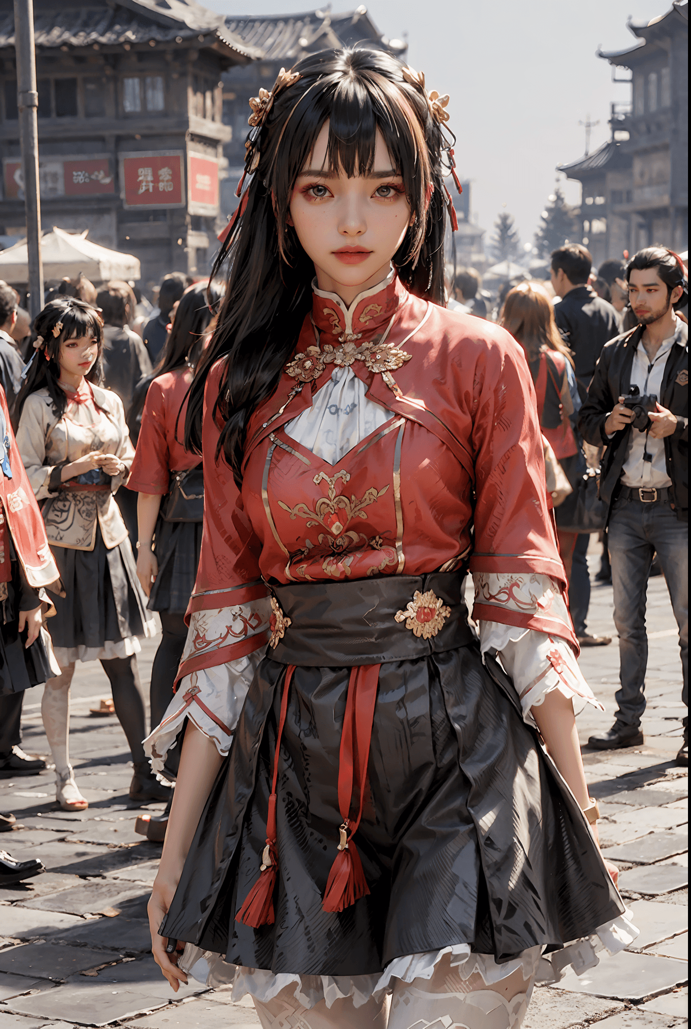 AI generated: (daqiao:0.9),realistic, 8K, (photorealistic:1.4), beautiful eyes, best quality, ultra-detailed, 1gir...