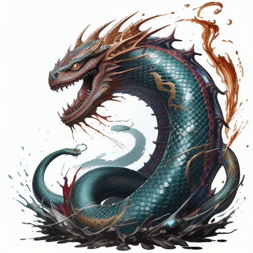 AI generated: showcase the magnificence of Orochi, colorful masterpiece, 1boy, extremely detailed snake with drago...