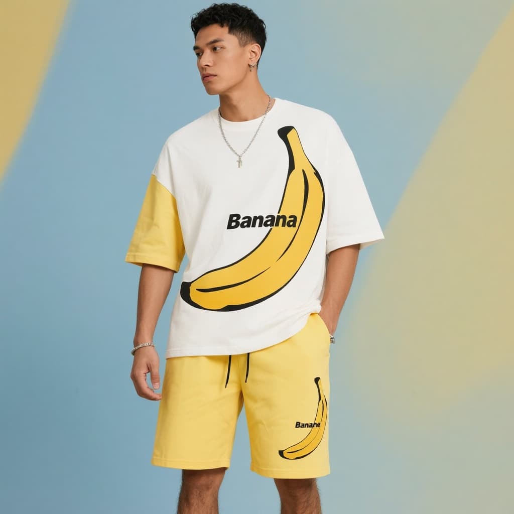 AI generated: a man wearing bananan clothes