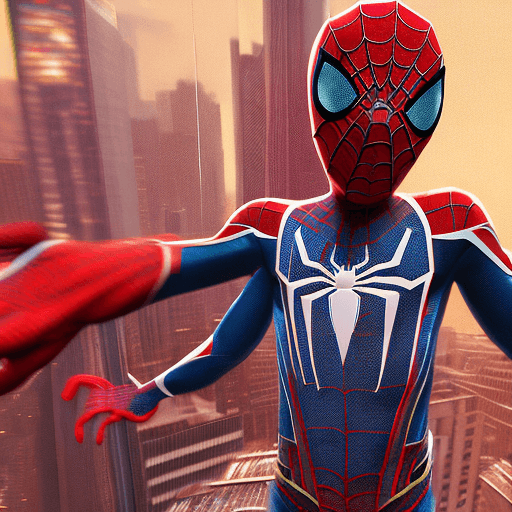 AI generated: Portrait of Spider-Man Miles Morales::2 Photorealism, Bokeh blur, High detail::1.5 + Sony Alpha α7, ...