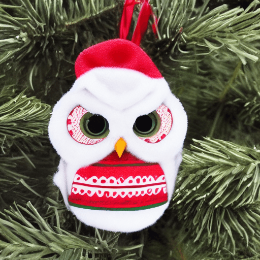 AI generated: Christmas Baby Owl Ornament Design