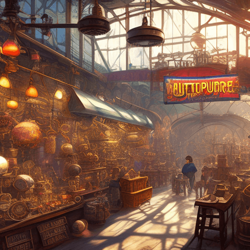 AI generated: "steampunk market interior, colorful, 3 d scene, greg rutkowski, zabrocki, karlkka, jayison devadas,...