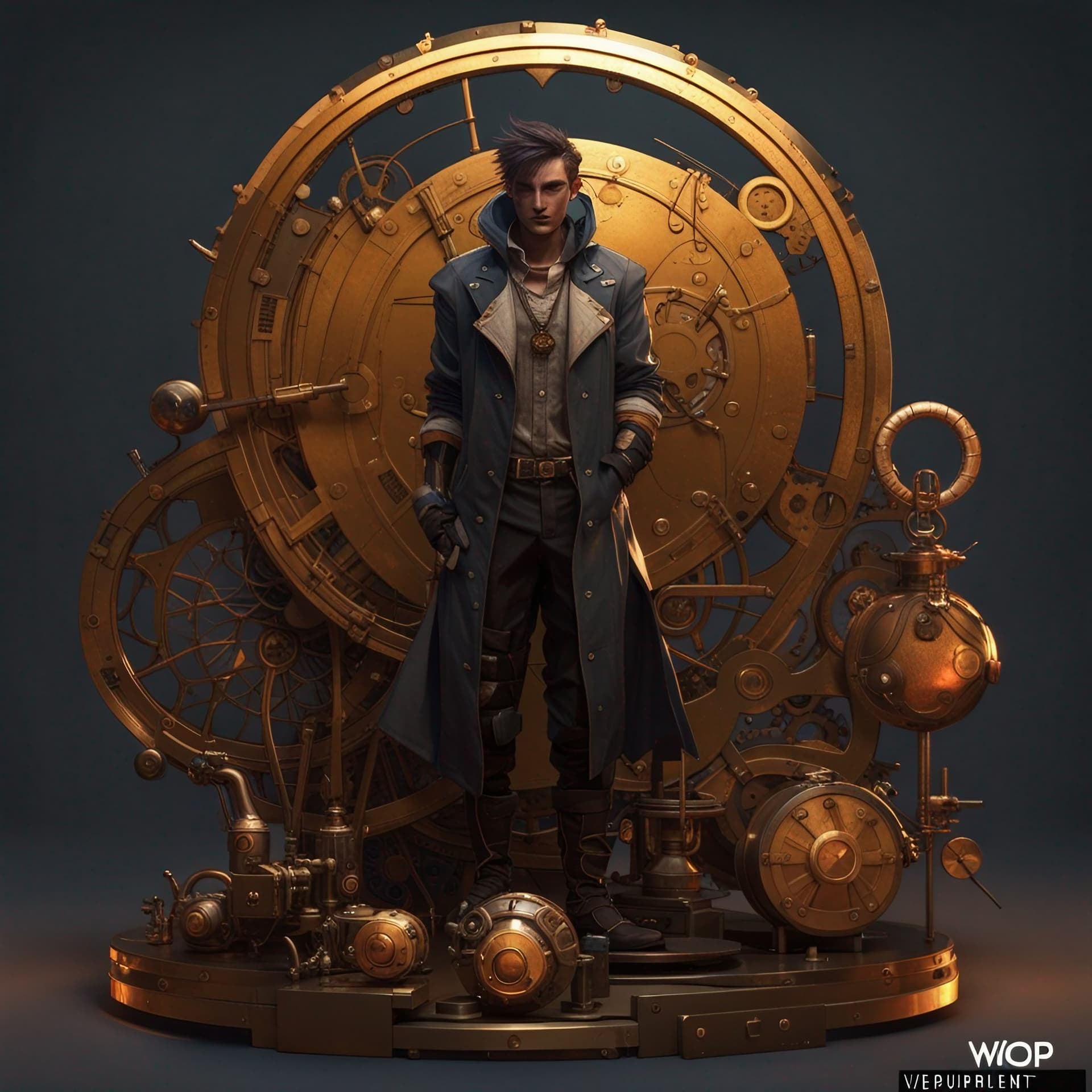 AI generated: Item Icons, art by wlop, shadow, stylized, steampunk blueprint, full body, art by craig mullins, Fun...