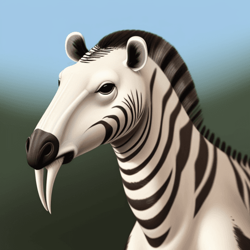 AI generated: animal con cuerpo de cebra y cabeza de jirafa