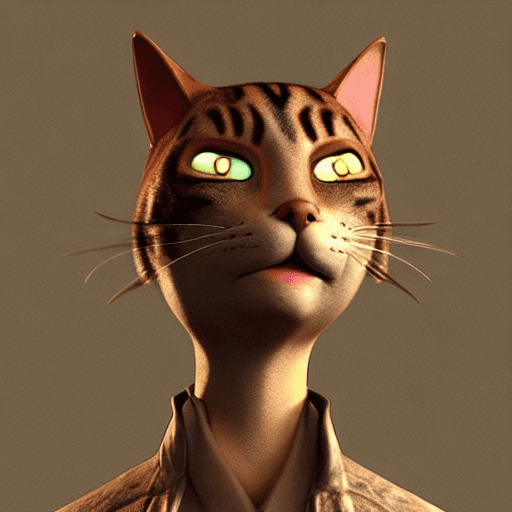 AI generated: cat head, anthropomorphic humanoid body, full growth, military character, high detail, hyperrealisti...