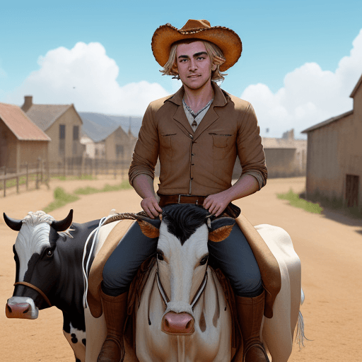 AI generated: 
cyril gane en cow boy
