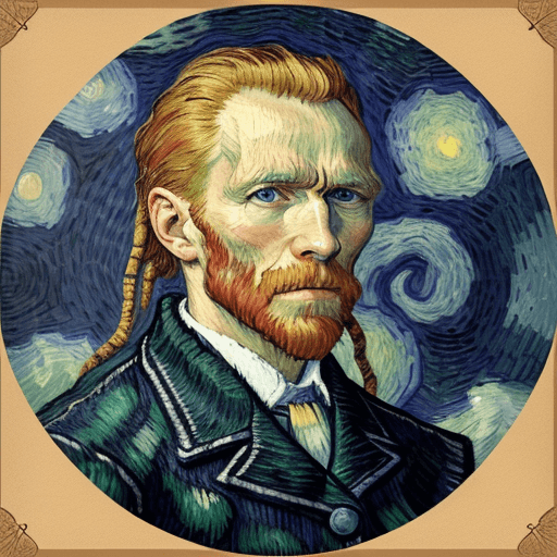 AI generated: [van gogh | the Rock] of van gogh himself, black dreadlocks