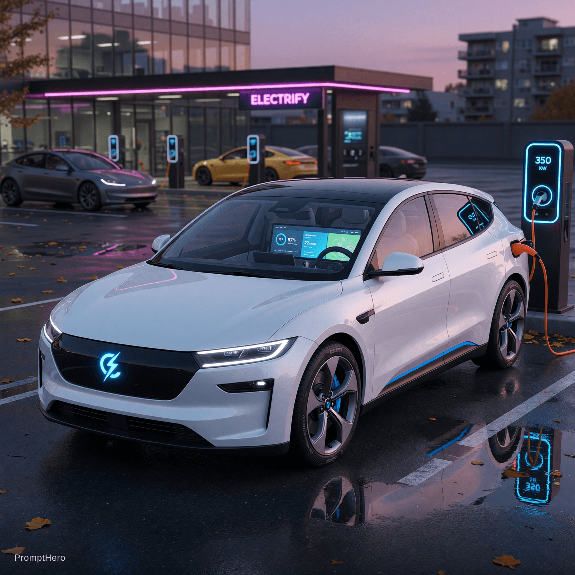 AI generated: a modern electric car

