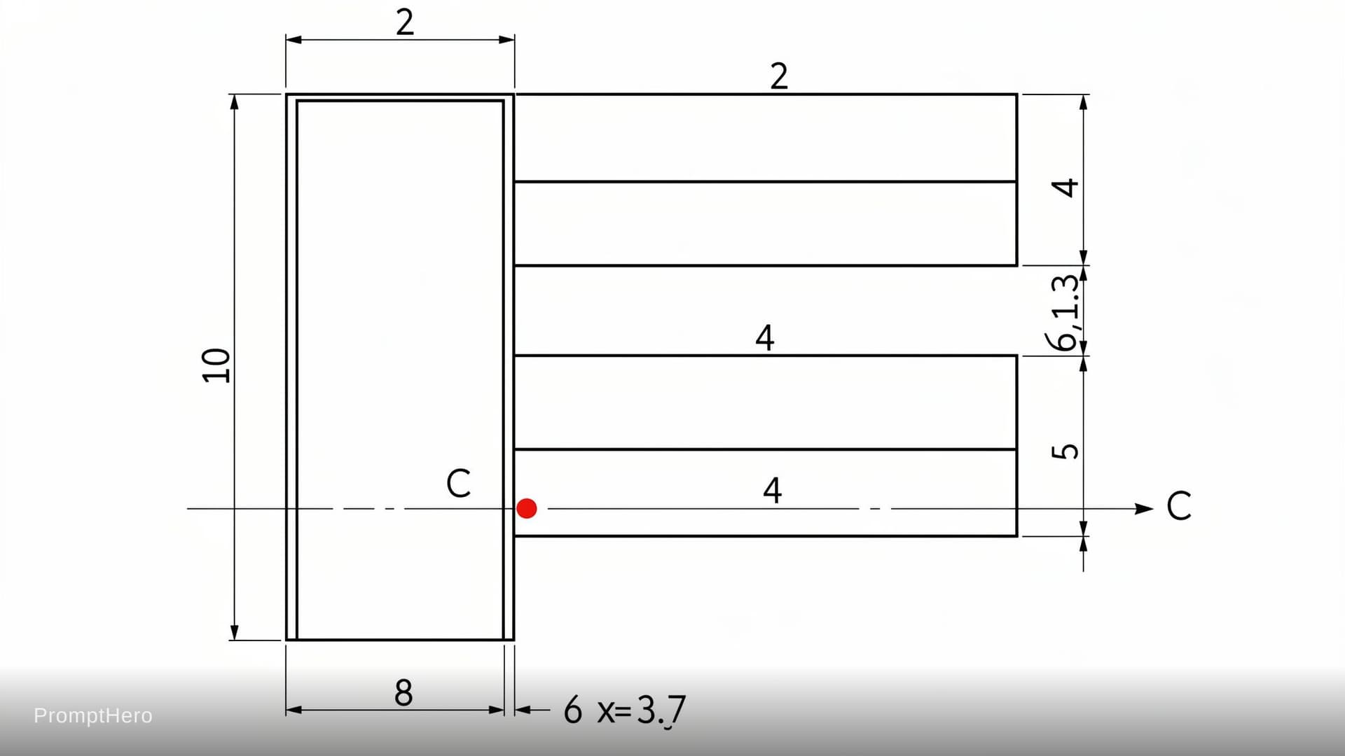 AI generated: Создай плоский 2D чертеж в стиле инженерной графики или AutoCAD.
Технические требования:
Фон: Строго...