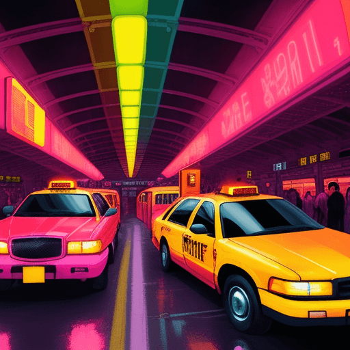 AI generated: illustration , World Trade Center, Neon color detail, red, pink, yellow ,neon color artwork detail n...
