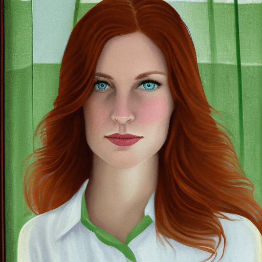 AI generated: A woman in her mid-30s with striking features, standing by a large window in a sunlit room. The soft...