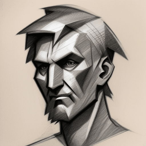 AI generated: Rough charcoal sketch on old paper, man face, clean line art --ar 68:128 --stylize 750 --v 5.2