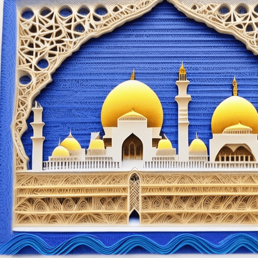 AI generated: Sheikh Zayed Grand Mosque, Paper Quilling effect